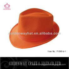 cheap polyester fedora hat promotional gift PP hat souvenir with custom design logo